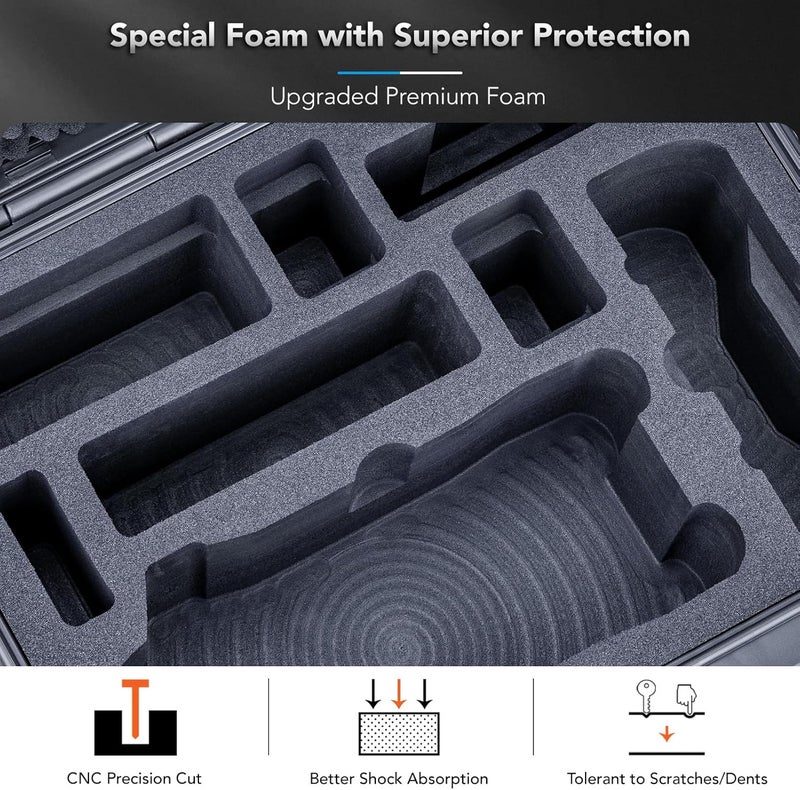 Lykus Titan M400 Waterproof Hard Case for DJI Mavic 4 Pro, DJI RC Pro 2/RC2, Fits up to 6 Batteries and Accessories in Fly More Combo/Creator Combo [CASE ONLY] - Image 4